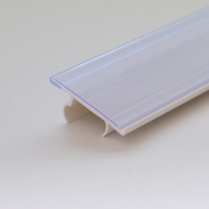 Transparent Plastic Data Strip for Shelves